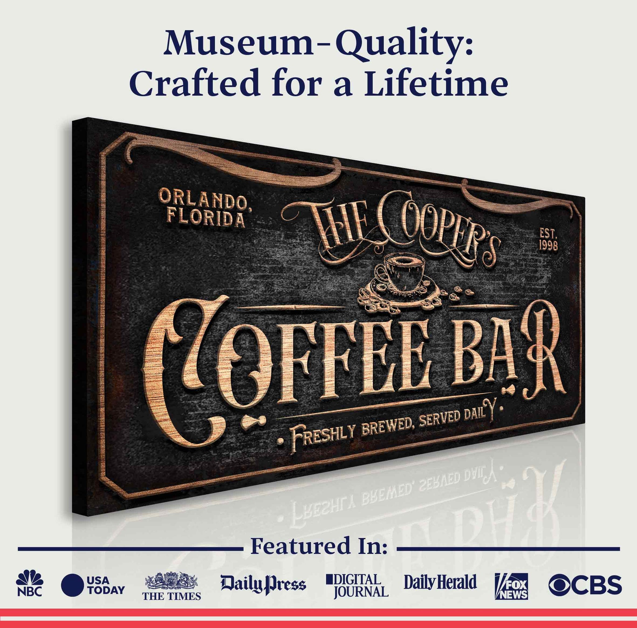 Personalized Coffee Bar Sign V - Tailored Canvases - Flyclothing LLC