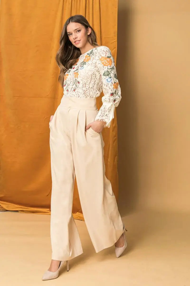 EMBROIDERED LACE TOP - Flying Tomato - Flyclothing LLC