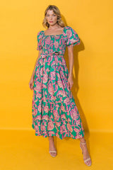 RUN TOWARDS LOVE POPLIN ANKLE DRESS - Flying Tomato - Flyclothing LLC