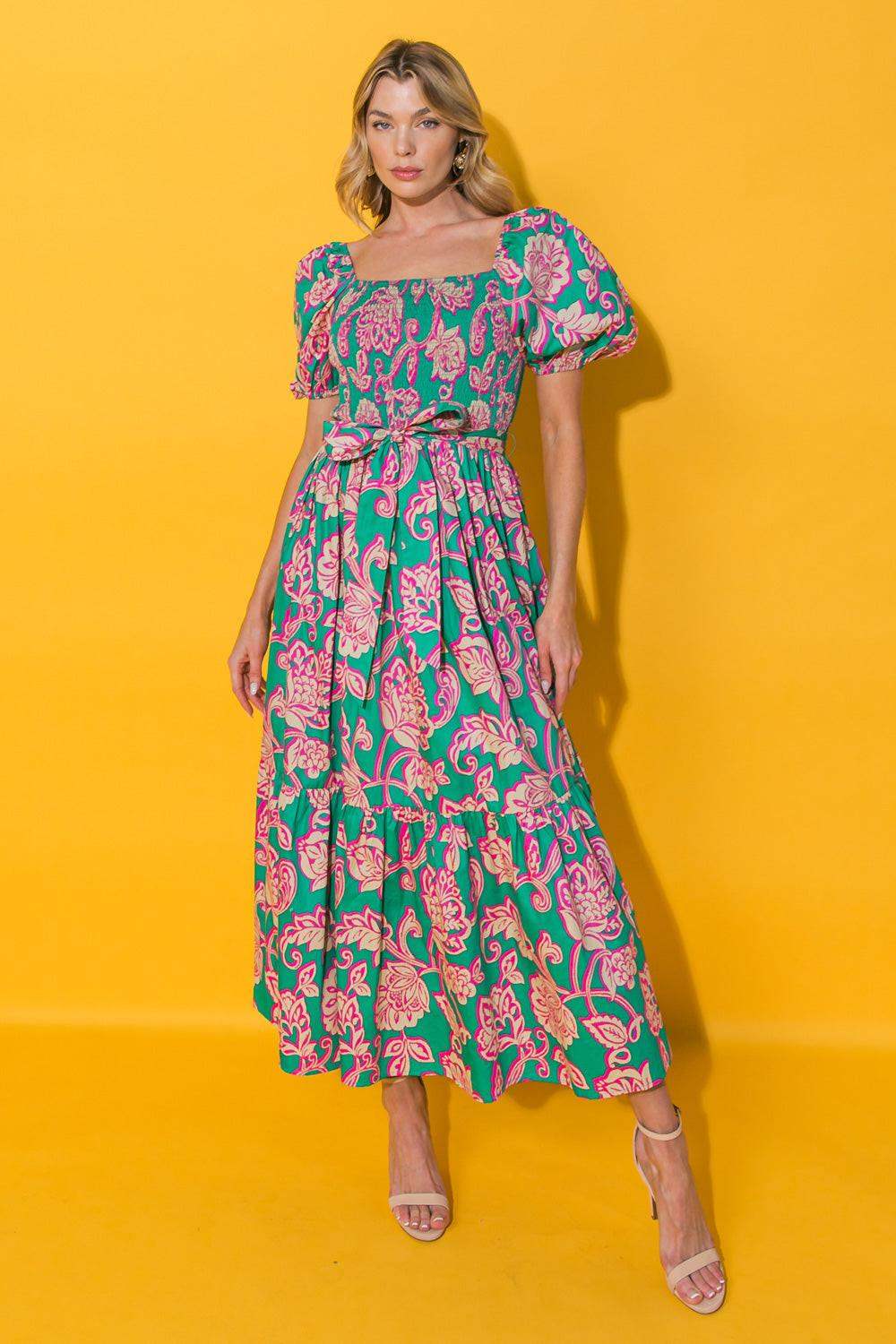 RUN TOWARDS LOVE POPLIN ANKLE DRESS - Flying Tomato - Flyclothing LLC