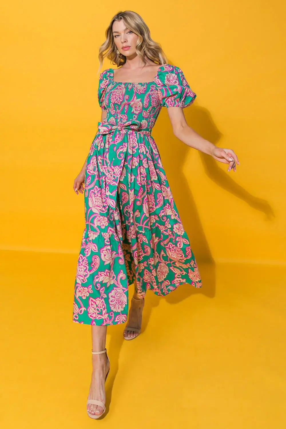 RUN TOWARDS LOVE POPLIN ANKLE DRESS - Flying Tomato - Flyclothing LLC
