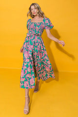RUN TOWARDS LOVE POPLIN ANKLE DRESS - Flying Tomato - Flyclothing LLC