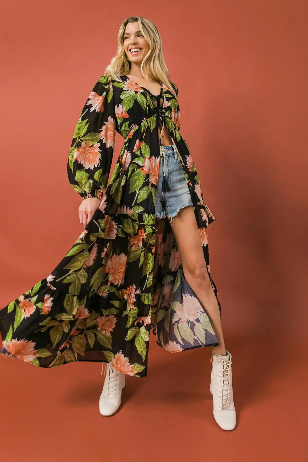 BEIN WITH THE BASICS WOVEN MAXI COVER UP - Flying Tomato - Flyclothing LLC