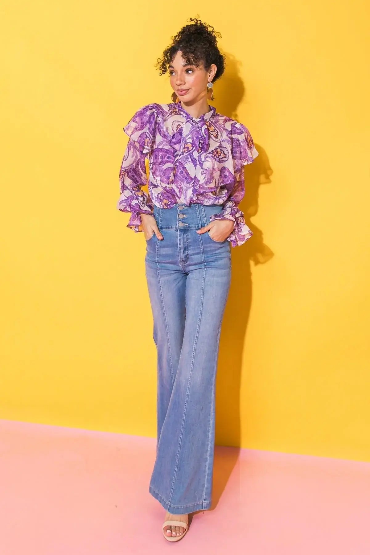 SWEETEST HELLO WOVEN TOP - Flying Tomato - Flyclothing LLC