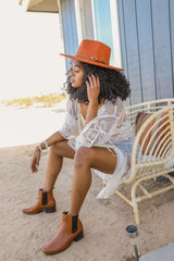 Flat Brim Buckle Hat - Boho Clothing and Accessories - Flyclothing LLC