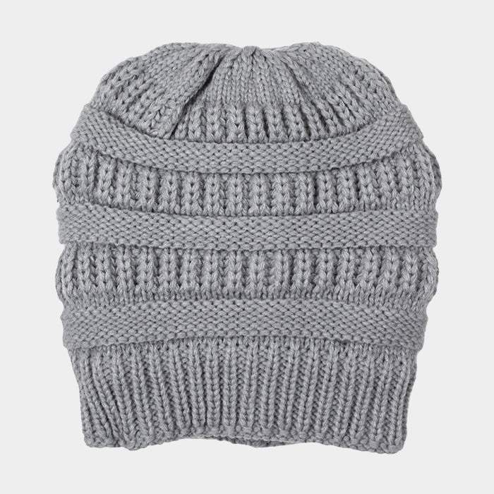 Fleece Lining Soft Cable Knit Bean Hat - Madeline Love - Flyclothing LLC