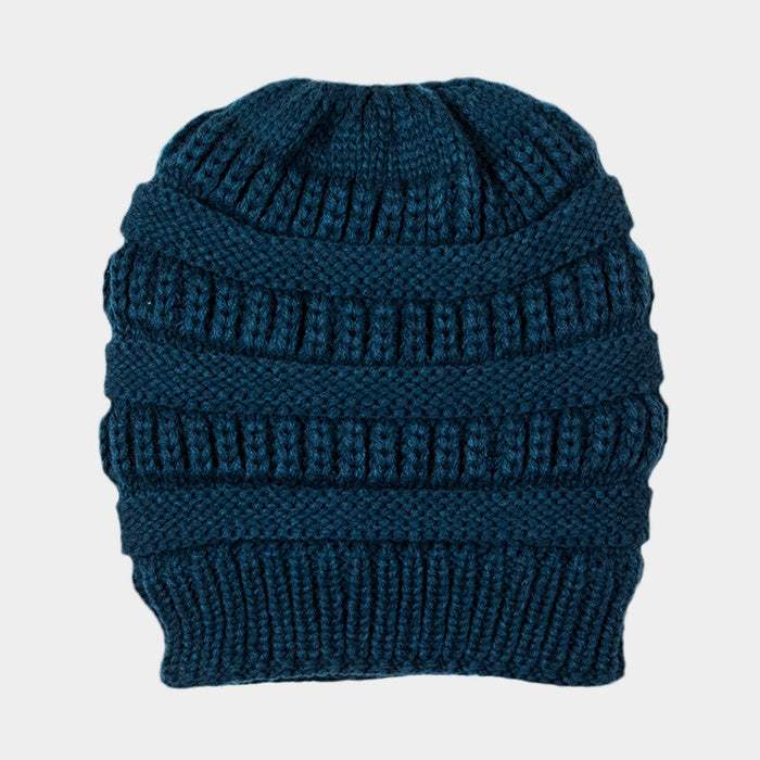 Fleece Lining Soft Cable Knit Bean Hat - Madeline Love - Flyclothing LLC