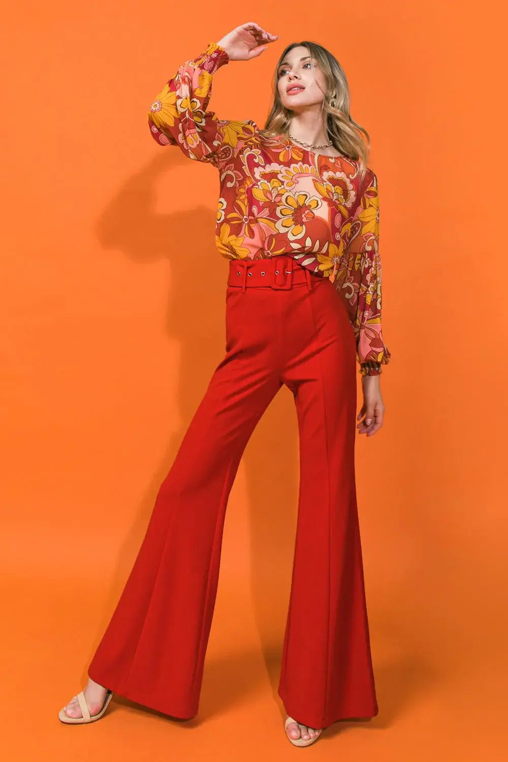 COUNTDOWN THE HOURS WOVEN FLARED PANTS - Flying Tomato - Flyclothing LLC