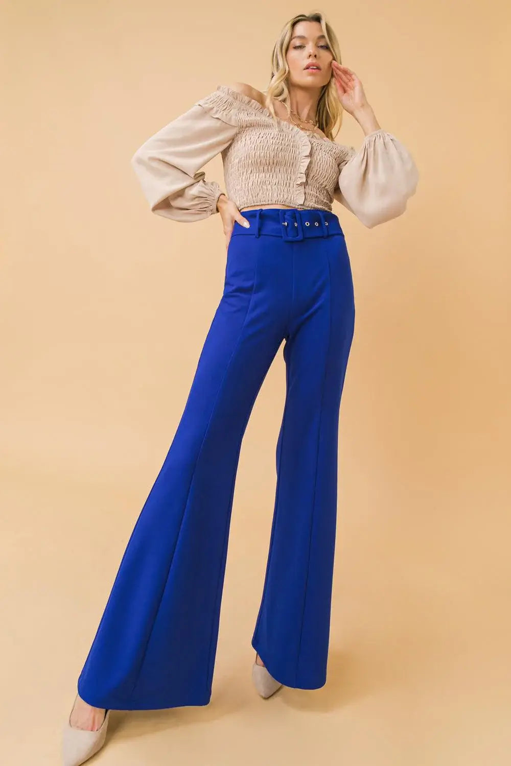 COUNTDOWN THE HOURS WOVEN FLARED PANTS - Flying Tomato - Flyclothing LLC