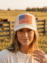 Floral American Flag Trucker Hat - Wild Junkie - Flyclothing LLC
