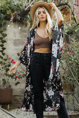 Floral Butterfly Sleeve Kimono - Boho Clothing and Accessories - Flyclothing LLC