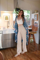 Floral Butterfly Sleeve Kimono - Boho Clothing and Accessories - Flyclothing LLC