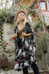 Floral Butterfly Sleeve Kimono - Boho Clothing and Accessories - Flyclothing LLC