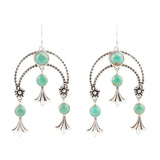Floral Chandelier Blue Turquoise and Sterling Silver Earrings - Barse Jewelry - Flyclothing LLC