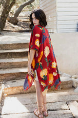 Floral Motif Combo Kimono - Boho Clothing and Accessories - Flyclothing LLC