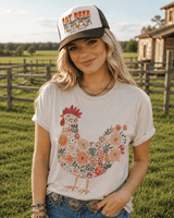 Floral Rooster Graphic Tee - Wild Junkie - Flyclothing LLC