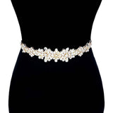 Floral Sash Ribbon Bridal Wedding Belt Headband - Madeline Love - Flyclothing LLC
