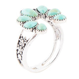 Floral Blue Turquoise and Sterling Silver Ring - Barse Jewelry