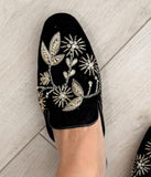 Floral Island Flats in Black - Naughty Monkey