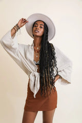 Flounce Tie-Front Kimono Wrap - Boho Clothing and Accessories - Flyclothing LLC