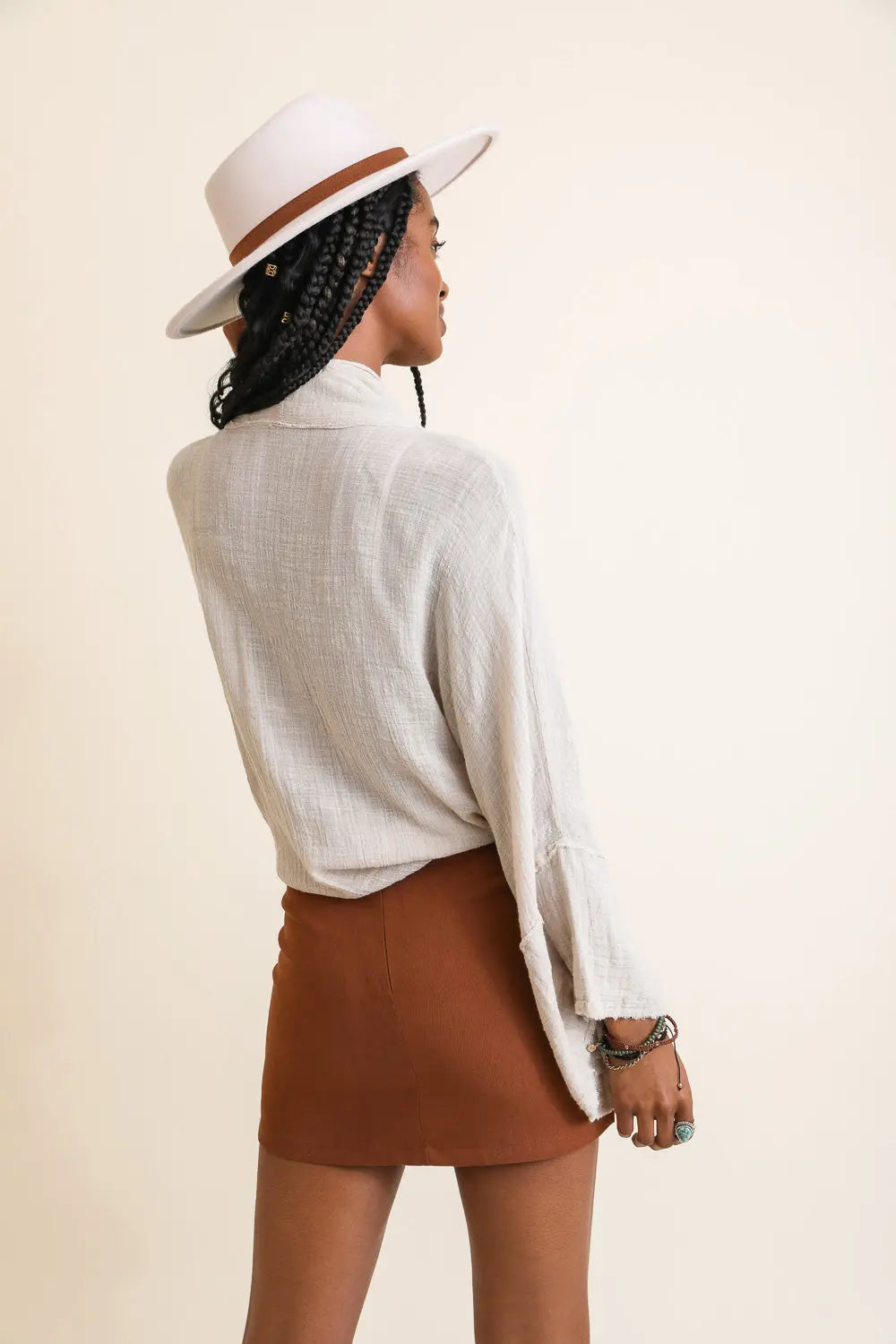 Flounce Tie-Front Kimono Wrap - Boho Clothing and Accessories - Flyclothing LLC
