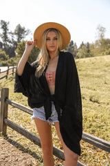 Flounce Tie-Front Kimono Wrap - Boho Clothing and Accessories - Flyclothing LLC