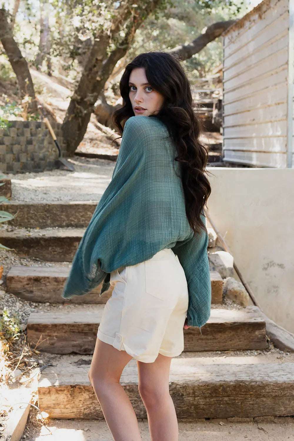 Flounce Tie-Front Kimono Wrap - Boho Clothing and Accessories - Flyclothing LLC
