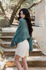 Flounce Tie-Front Kimono Wrap - Boho Clothing and Accessories - Flyclothing LLC