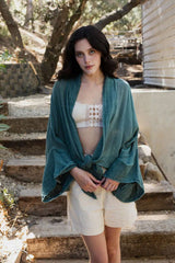 Flounce Tie-Front Kimono Wrap - Boho Clothing and Accessories - Flyclothing LLC