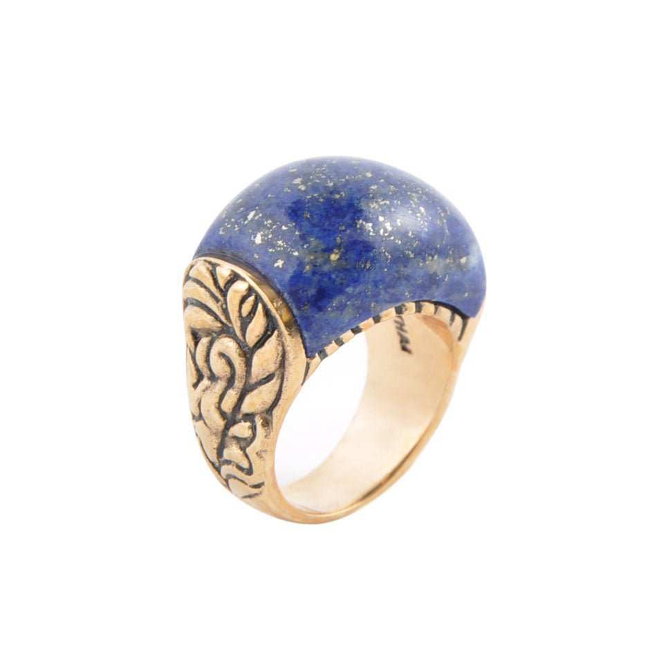 Flourished Bronze Ring - Lapis - Barse Jewelry - Flyclothing LLC