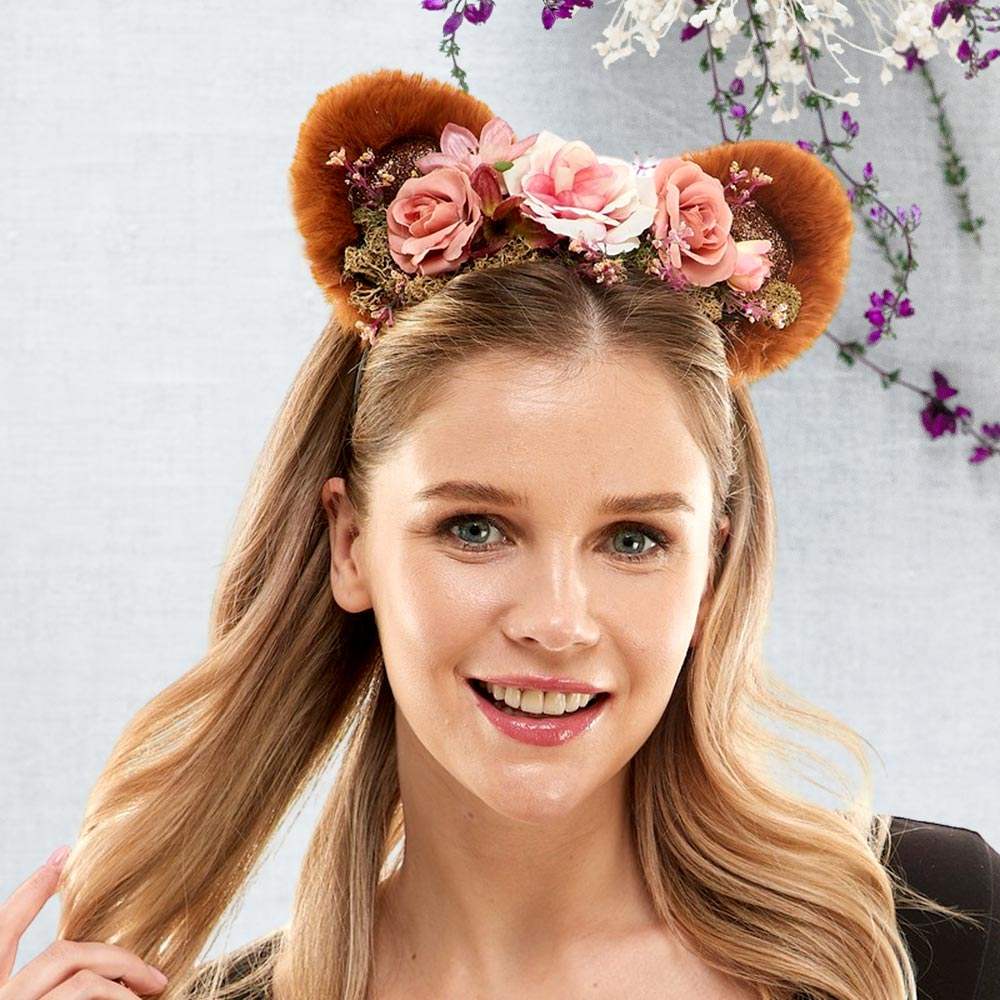 Flower Faux Fur Animal Ears Headband - Madeline Love - Flyclothing LLC
