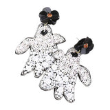 Flower Multi Bead Ghost Earrings Halloween Earrings - Madeline Love - Flyclothing LLC
