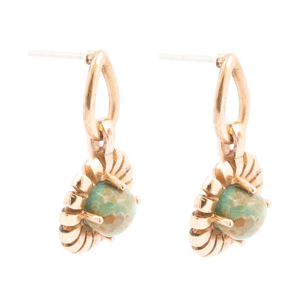 Fluted Blue Turquoise Drop Post Earrings - Barse Jewelry - Flyclothing LLC