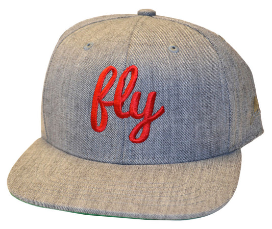 Fly Gray & Red Snap Back Hat