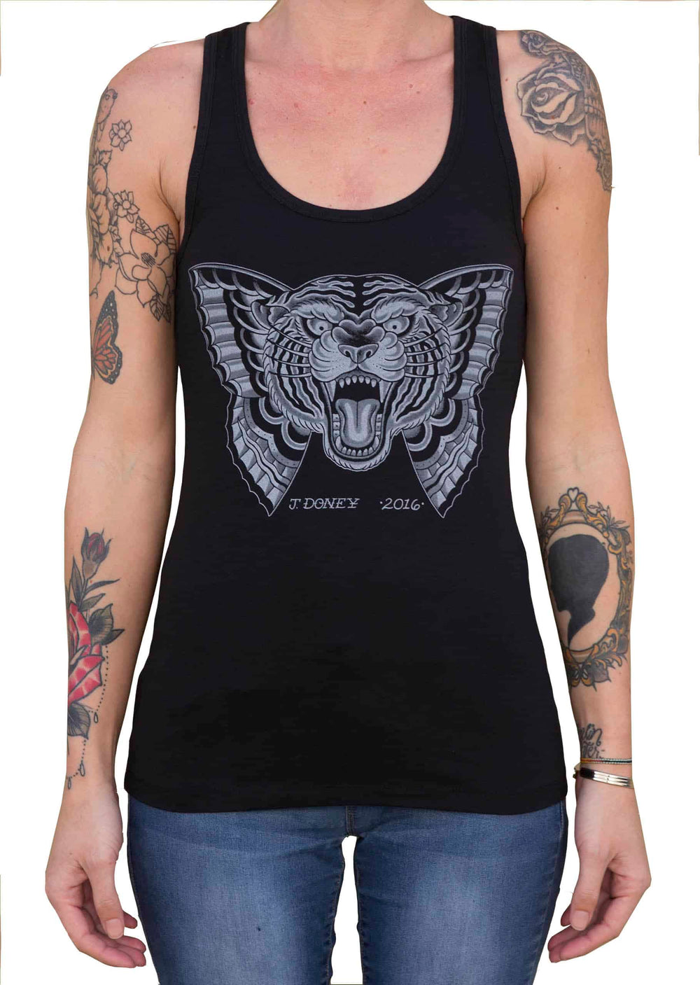 Black Market Art Company Flying Tiger Women's Racer Back Tank Top