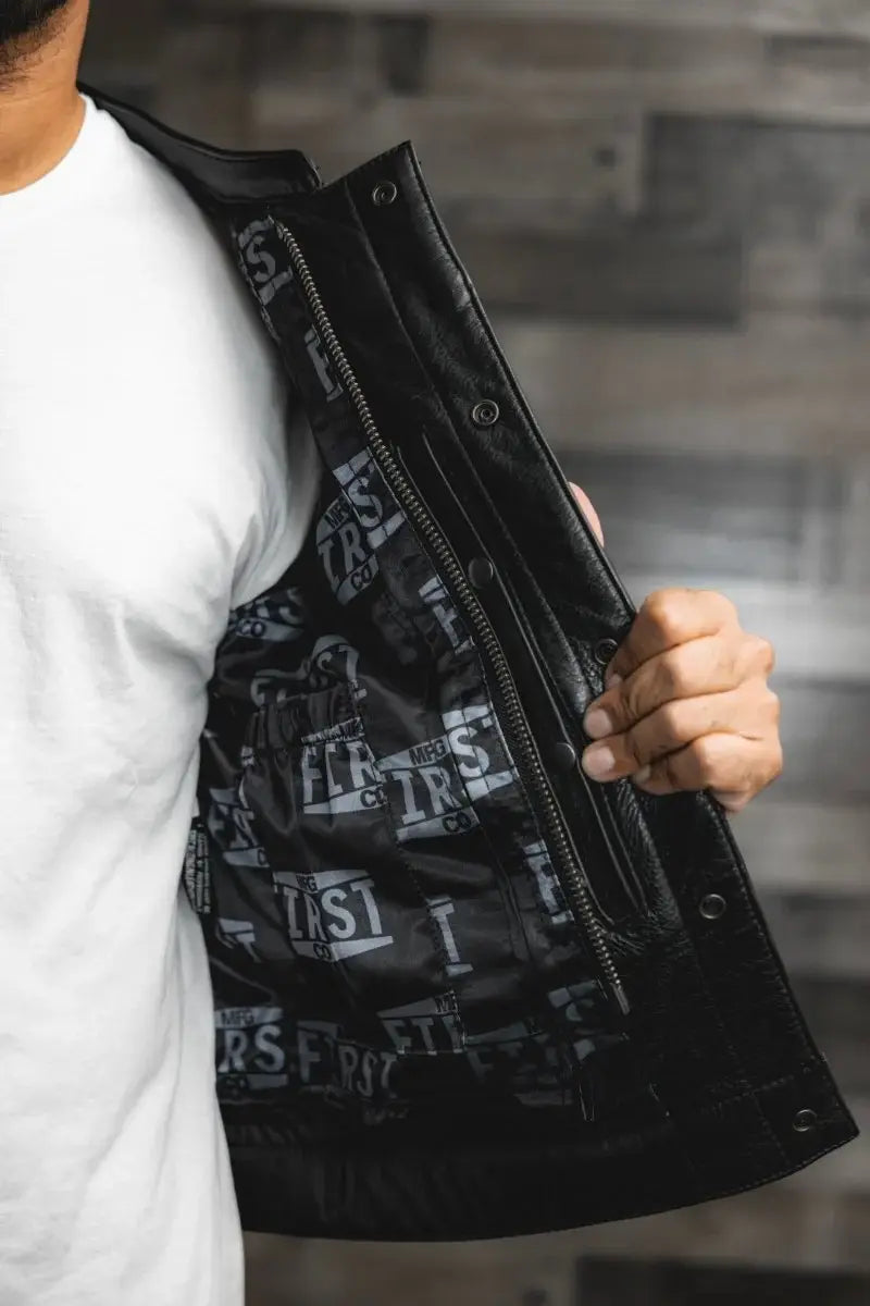FMCo Men's Signature Leather Vest - First Manufacturing Company - Flyclothing LLC