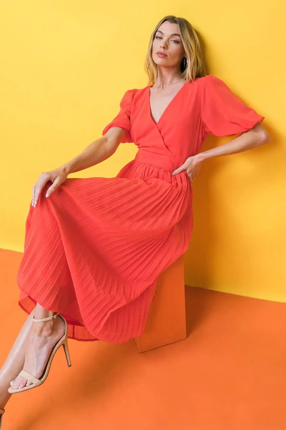WORD TO THE WISE WOVEN MIDI DRESS - Flying Tomato - Flyclothing LLC