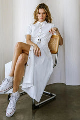 LUCKY ME WOVEN MIDI DRESS - Flying Tomato - Flyclothing LLC