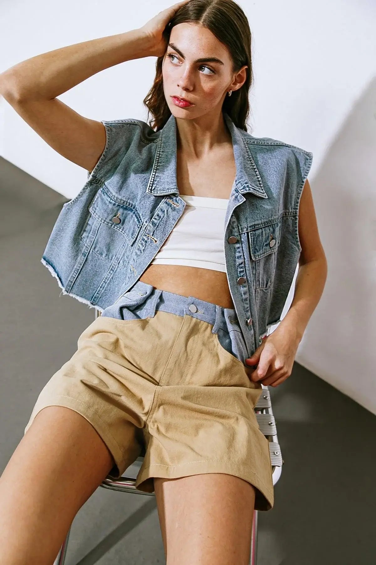CLAIM TO FAME DENIM VEST - Flying Tomato - Flyclothing LLC