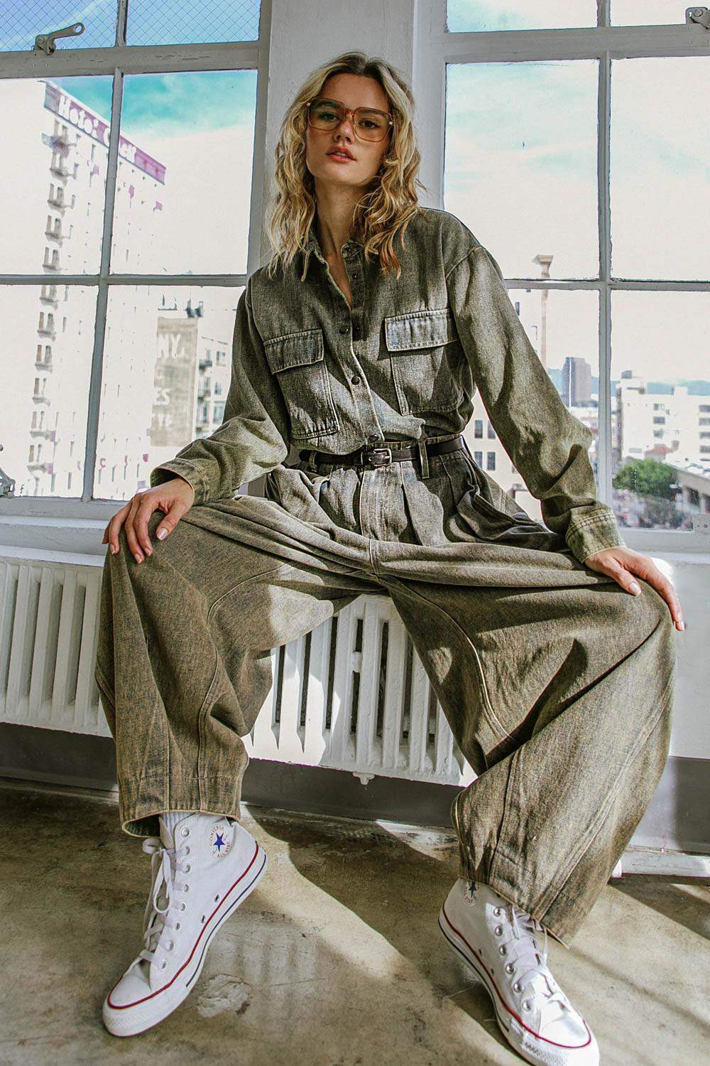 STUCK IN YOUR WAYS DENIM TOP - Flying Tomato - Flyclothing LLC
