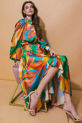 FOCUSED ON PRIORITIES WOVEN MIDI DRESS - Flying Tomato - Flyclothing LLC