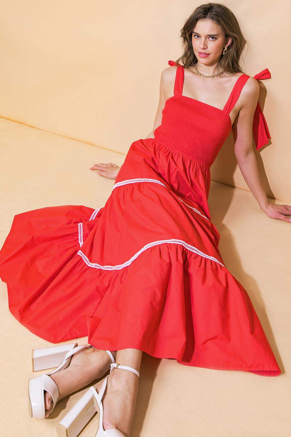 BETTER THAN EVER POPLIN MIDI DRESS - Flying Tomato - Flyclothing LLC