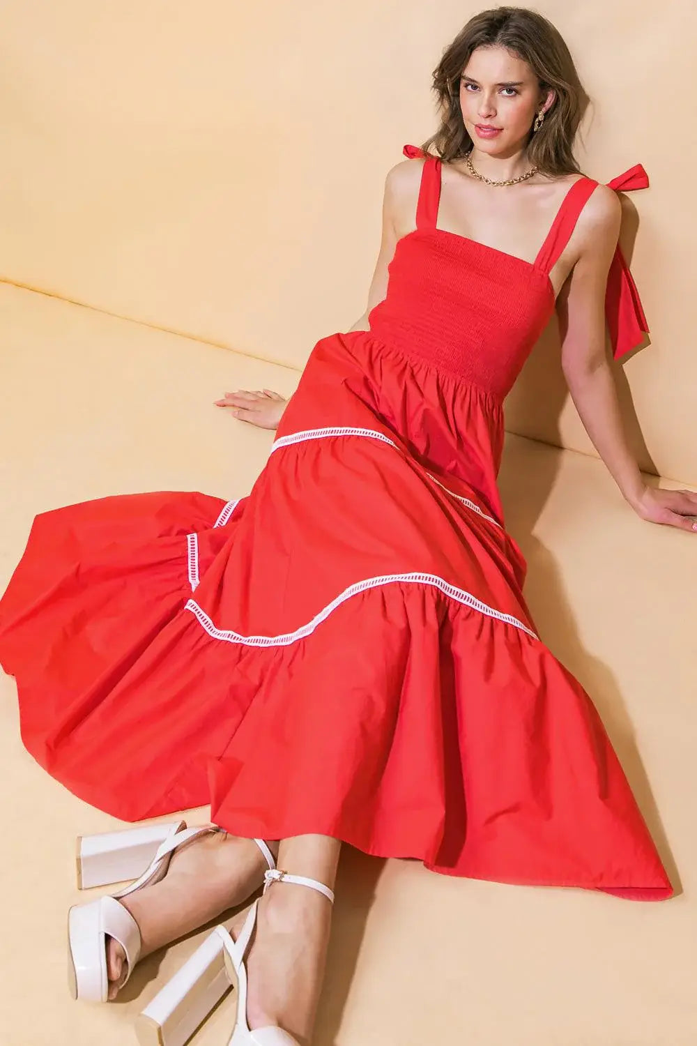 BETTER THAN EVER POPLIN MIDI DRESS - Flying Tomato - Flyclothing LLC