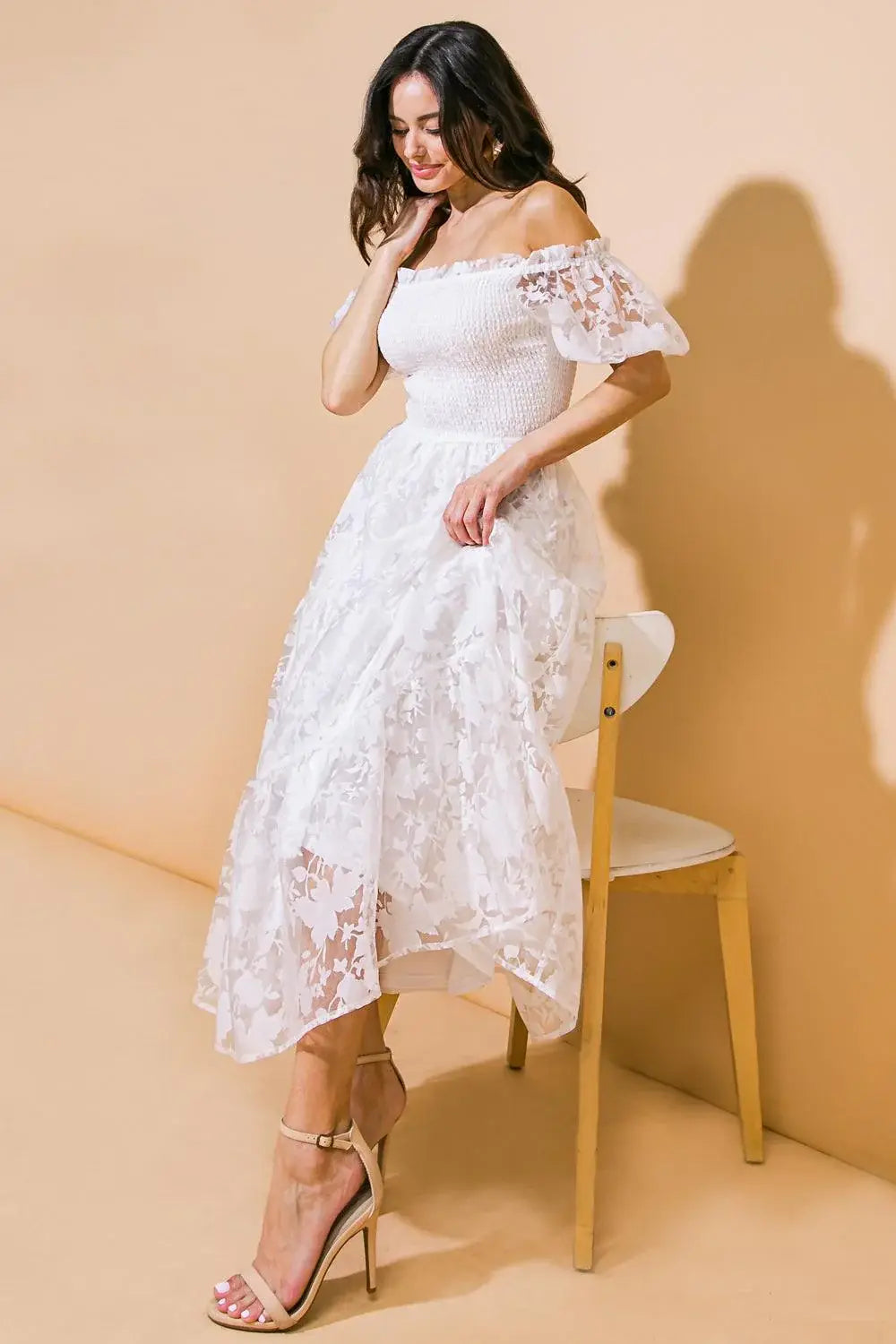 LOVE IN YOUR EYES WOVEN MIDI DRESS - Flying Tomato - Flyclothing LLC