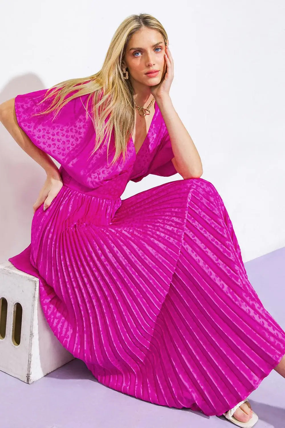 COWGIRL REPEAT SATIN MIDI DRESS - Flying Tomato - Flyclothing LLC