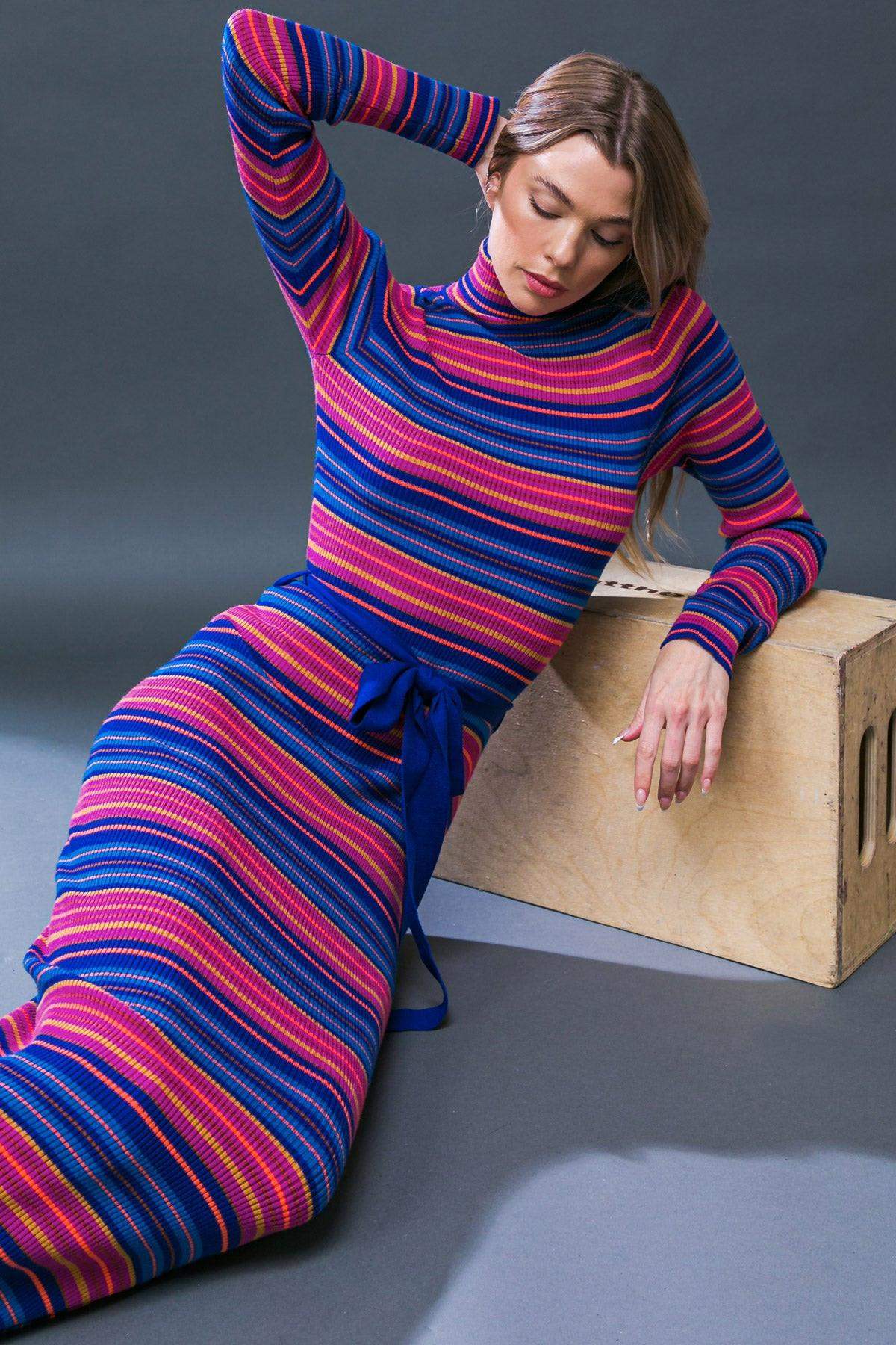 NOTEWORTHY SHINE SWEATER MIDI DRESS - Flying Tomato - Flyclothing LLC