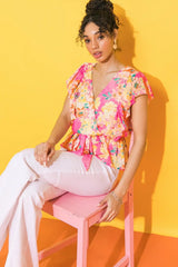 FADED VIEW WOVEN TOP - Flying Tomato - Flyclothing LLC
