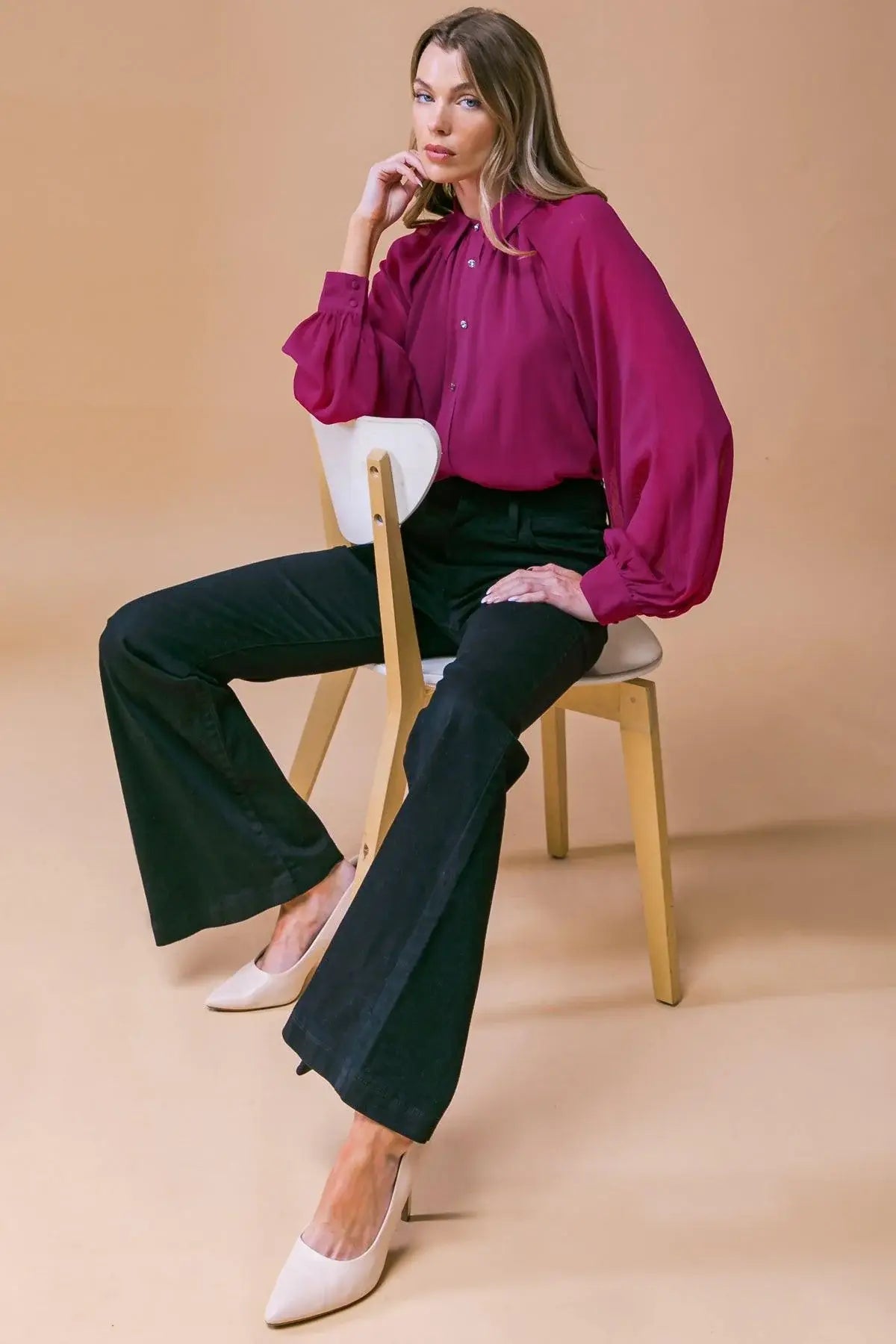 MIDNIGHT CHIC WOVEN TOP - Flying Tomato - Flyclothing LLC