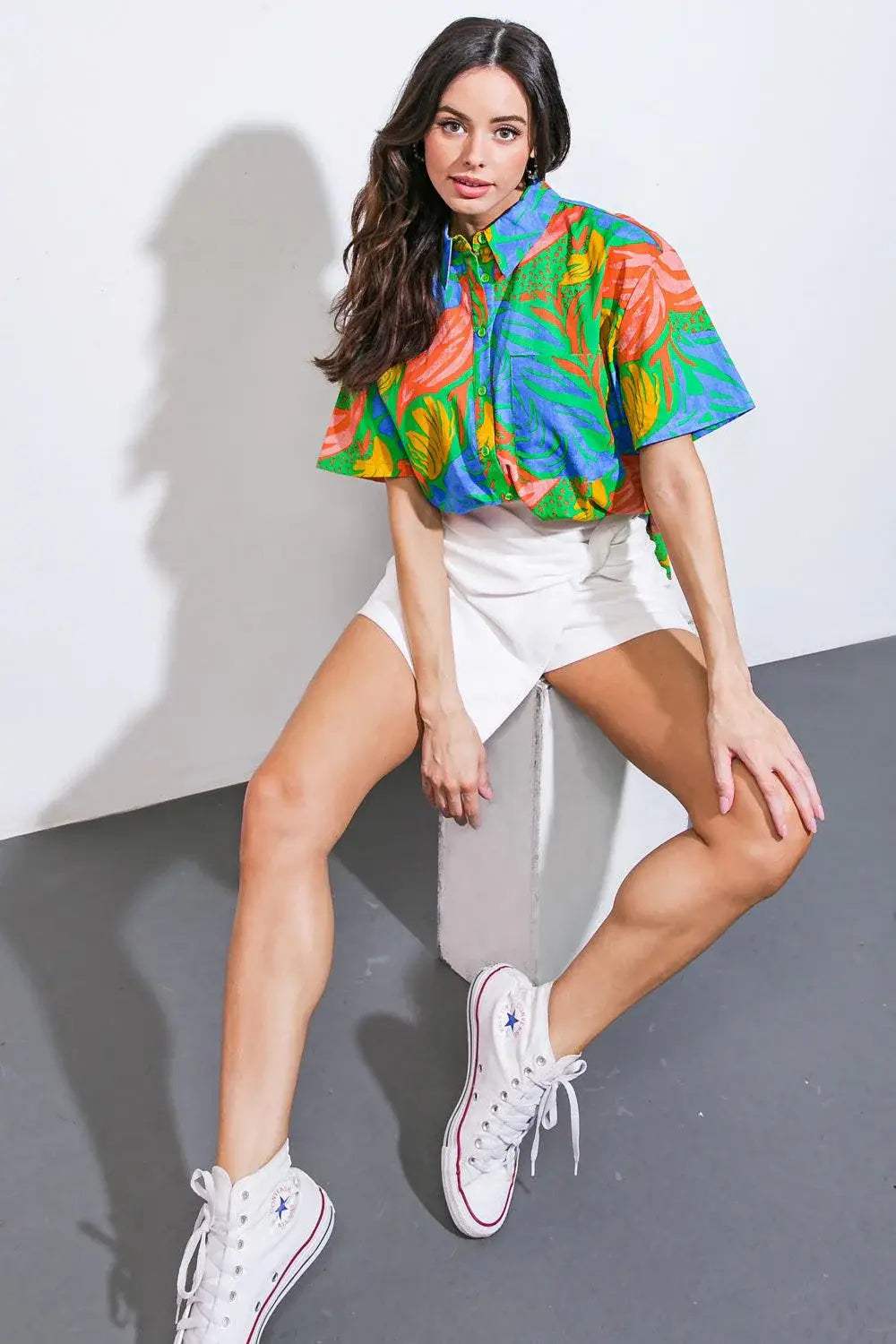 ONE STEP AT A TIME WOVEN TOP - Flying Tomato - Flyclothing LLC