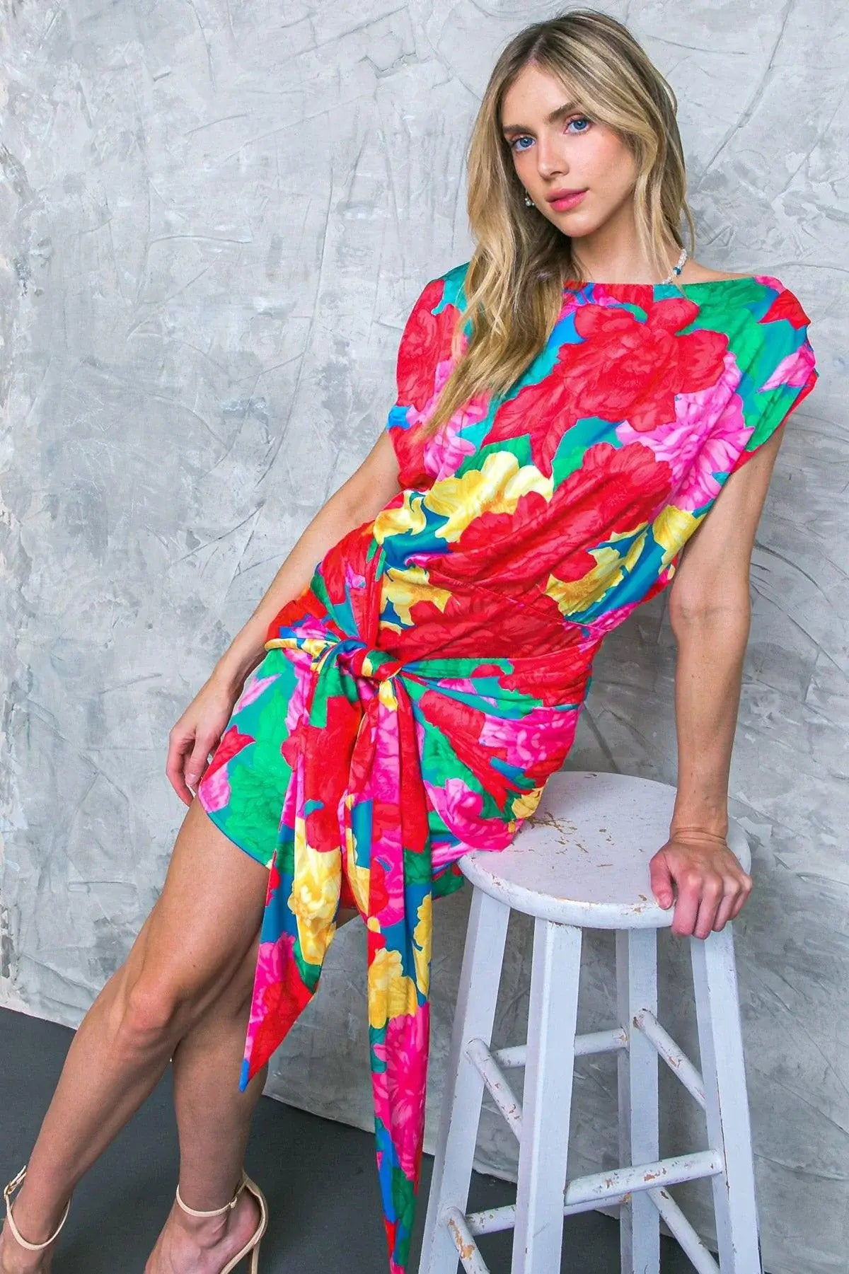 BLOOM SEASON WOVEN MINI DRESS - Flying Tomato - Flyclothing LLC